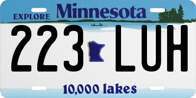 MN license plate 223LUH