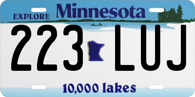 MN license plate 223LUJ