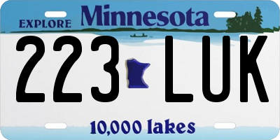 MN license plate 223LUK