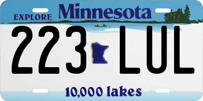 MN license plate 223LUL