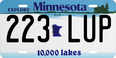 MN license plate 223LUP