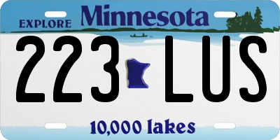 MN license plate 223LUS