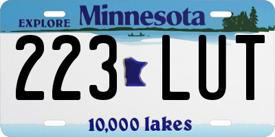 MN license plate 223LUT