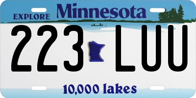 MN license plate 223LUU