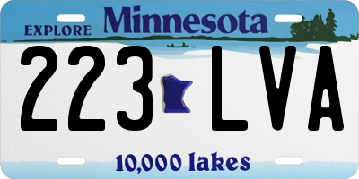 MN license plate 223LVA