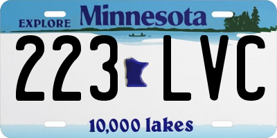 MN license plate 223LVC