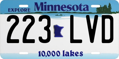 MN license plate 223LVD