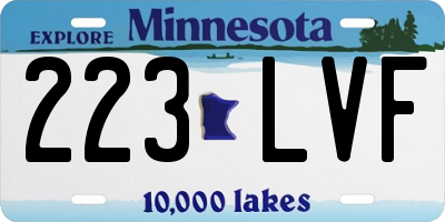 MN license plate 223LVF