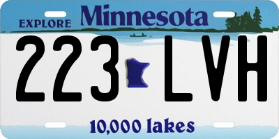 MN license plate 223LVH