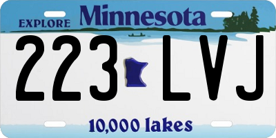 MN license plate 223LVJ