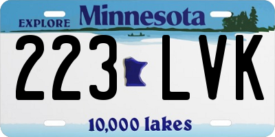 MN license plate 223LVK