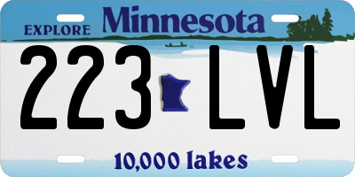 MN license plate 223LVL