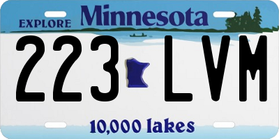 MN license plate 223LVM