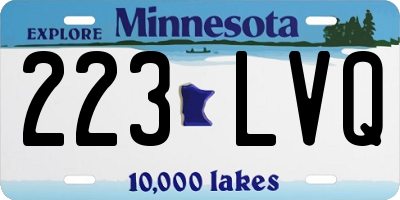 MN license plate 223LVQ