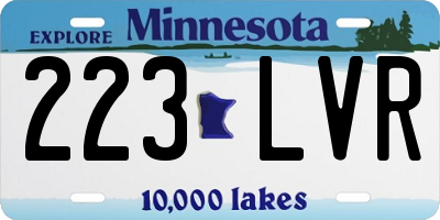 MN license plate 223LVR