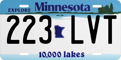 MN license plate 223LVT