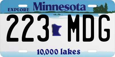 MN license plate 223MDG