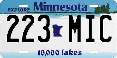 MN license plate 223MIC