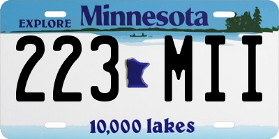 MN license plate 223MII
