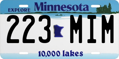 MN license plate 223MIM