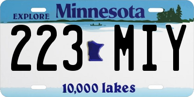 MN license plate 223MIY