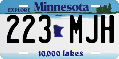 MN license plate 223MJH