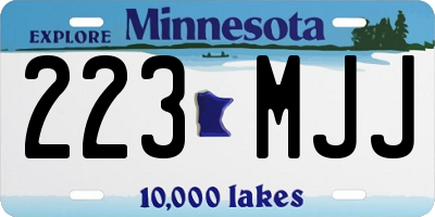MN license plate 223MJJ