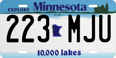 MN license plate 223MJU