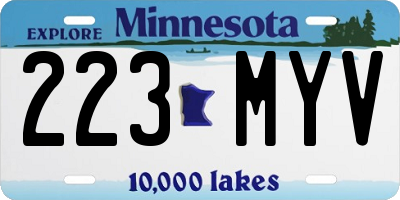 MN license plate 223MYV