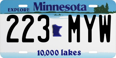 MN license plate 223MYW