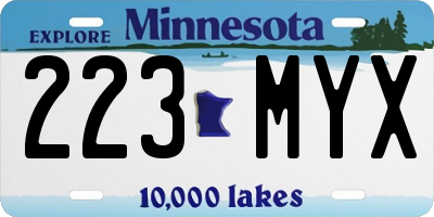 MN license plate 223MYX