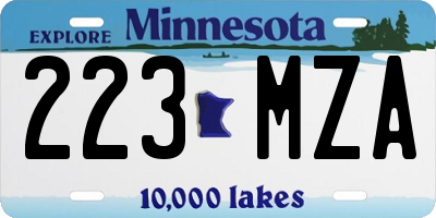 MN license plate 223MZA