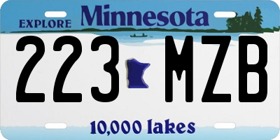 MN license plate 223MZB