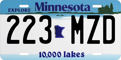 MN license plate 223MZD