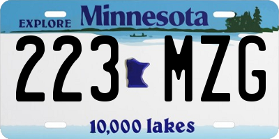 MN license plate 223MZG