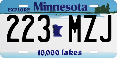 MN license plate 223MZJ