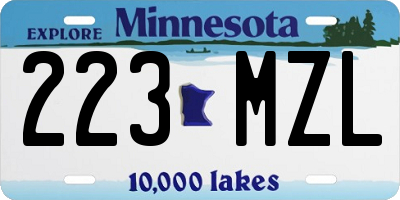 MN license plate 223MZL