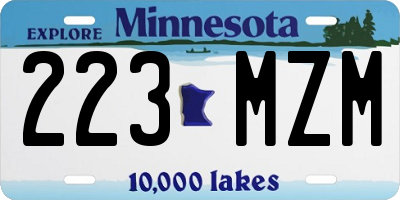 MN license plate 223MZM