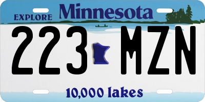 MN license plate 223MZN