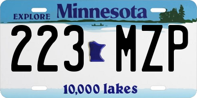 MN license plate 223MZP