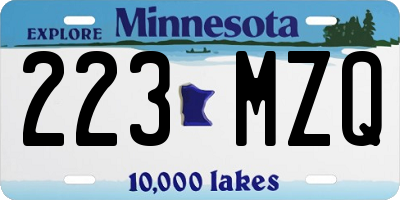 MN license plate 223MZQ