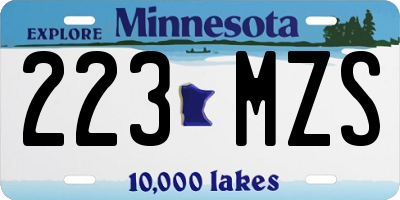 MN license plate 223MZS
