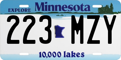 MN license plate 223MZY