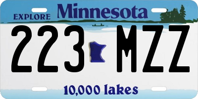 MN license plate 223MZZ