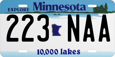 MN license plate 223NAA