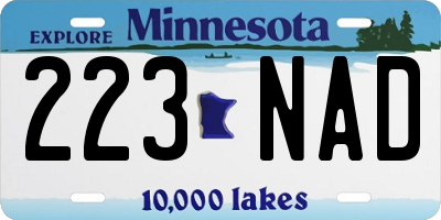 MN license plate 223NAD