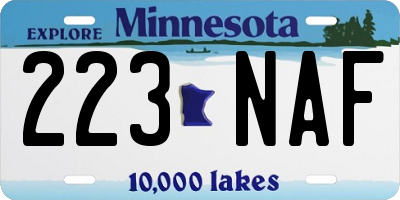 MN license plate 223NAF