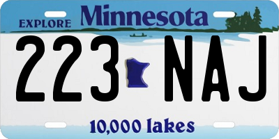 MN license plate 223NAJ