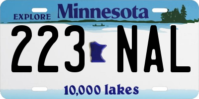 MN license plate 223NAL