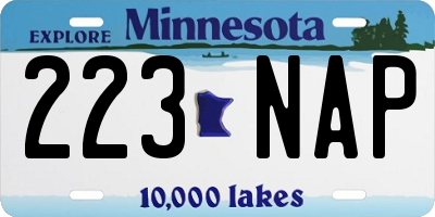 MN license plate 223NAP